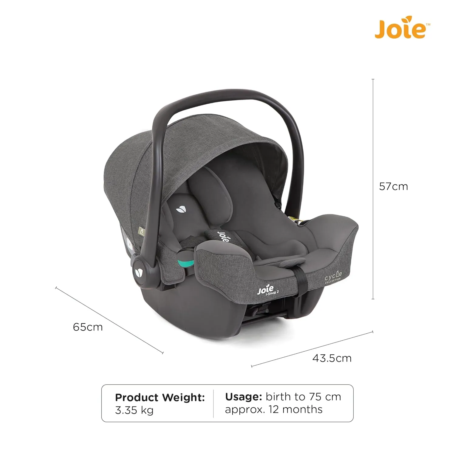 Joie Infant Carrier I-Snug™ 2 Shell Grey Birth  to 13 Kg