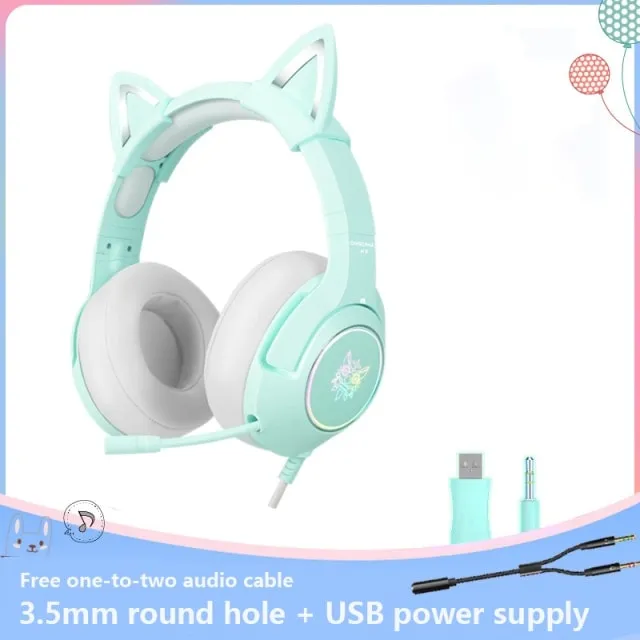 Kawaii Pink Cat Ears Headset