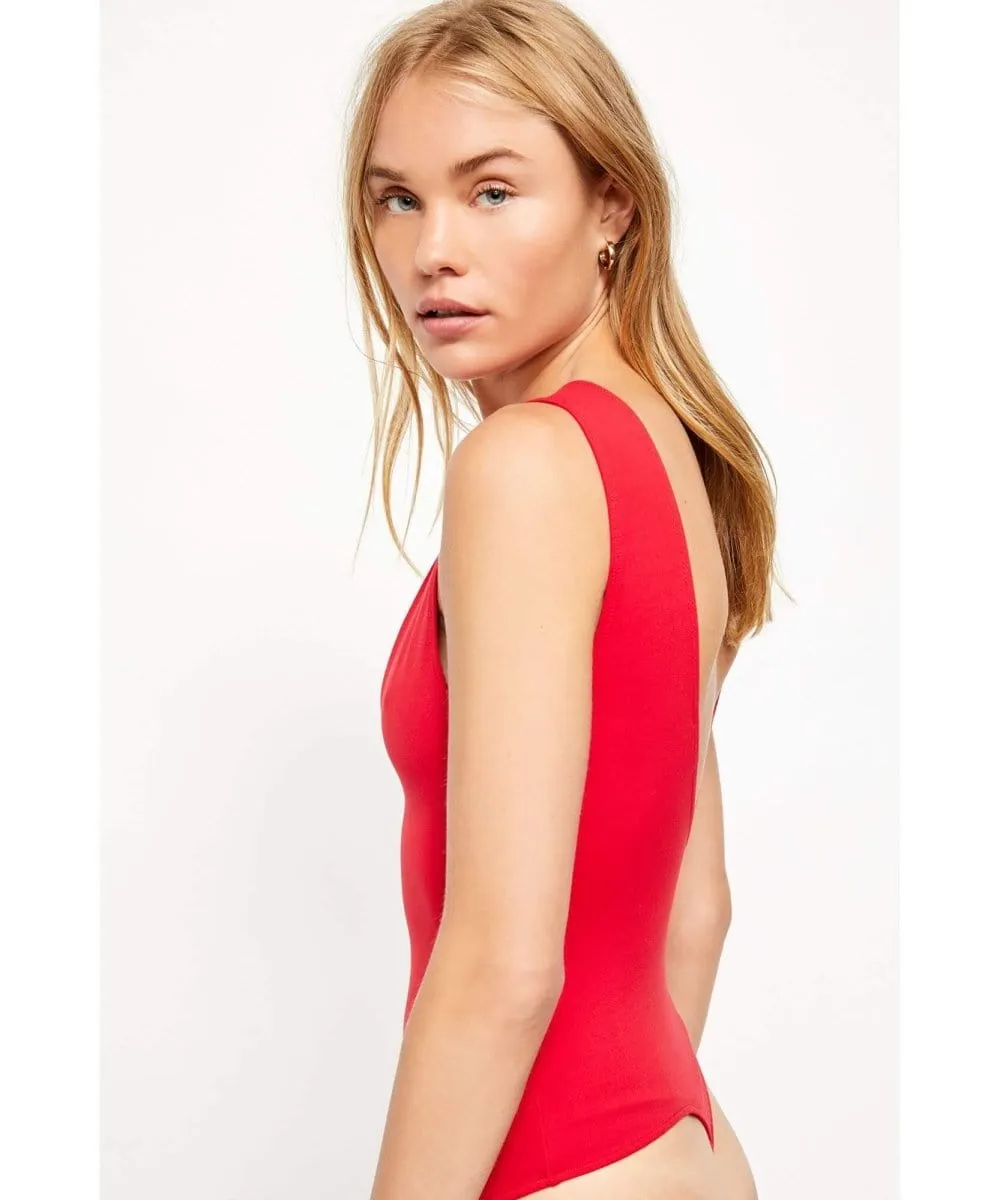 Keep it Sleek Bodysuit Red