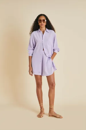 Kick Lavender Pajamas in Silk Crêpe de Chine