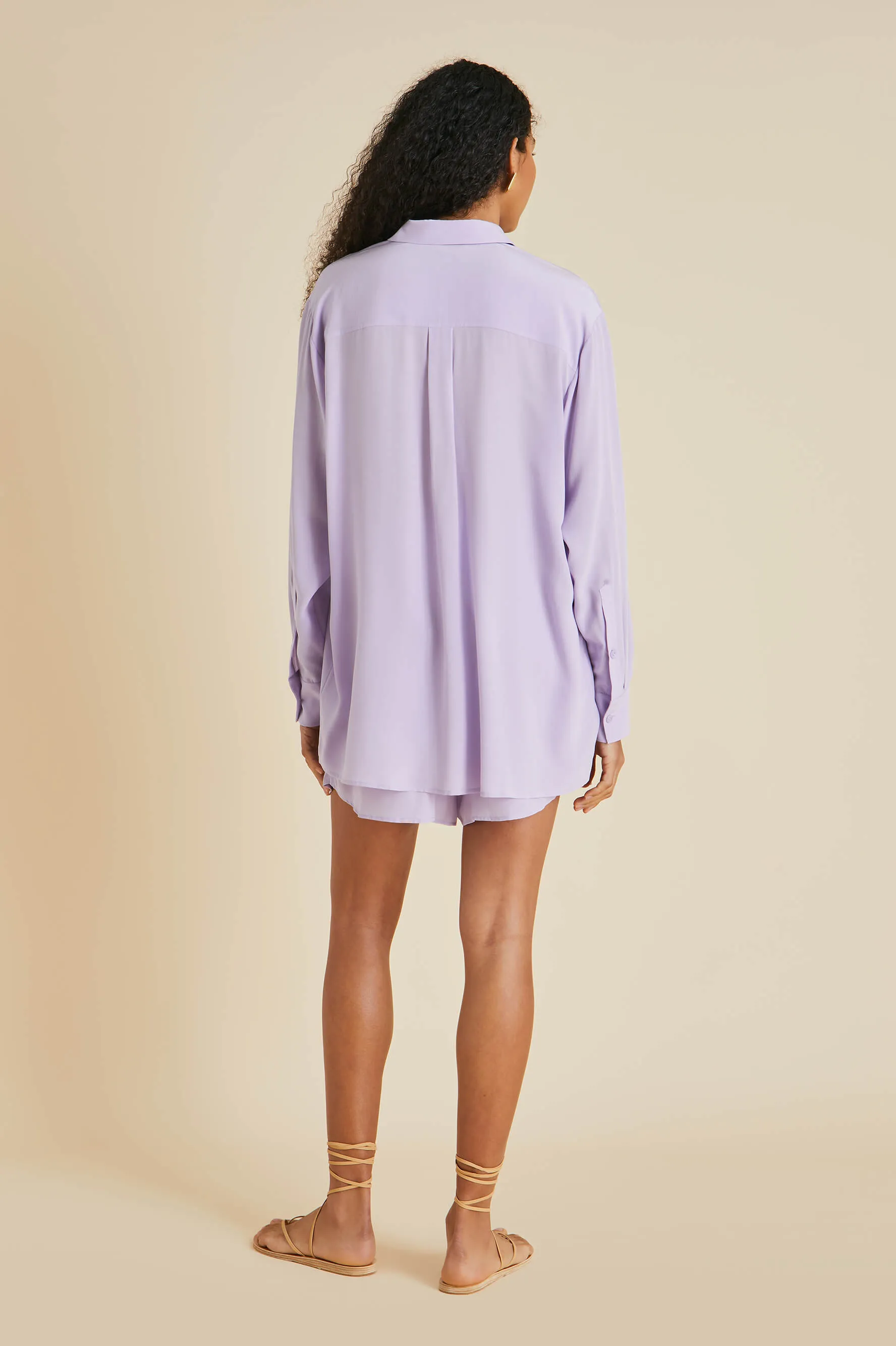 Kick Lavender Pajamas in Silk Crêpe de Chine