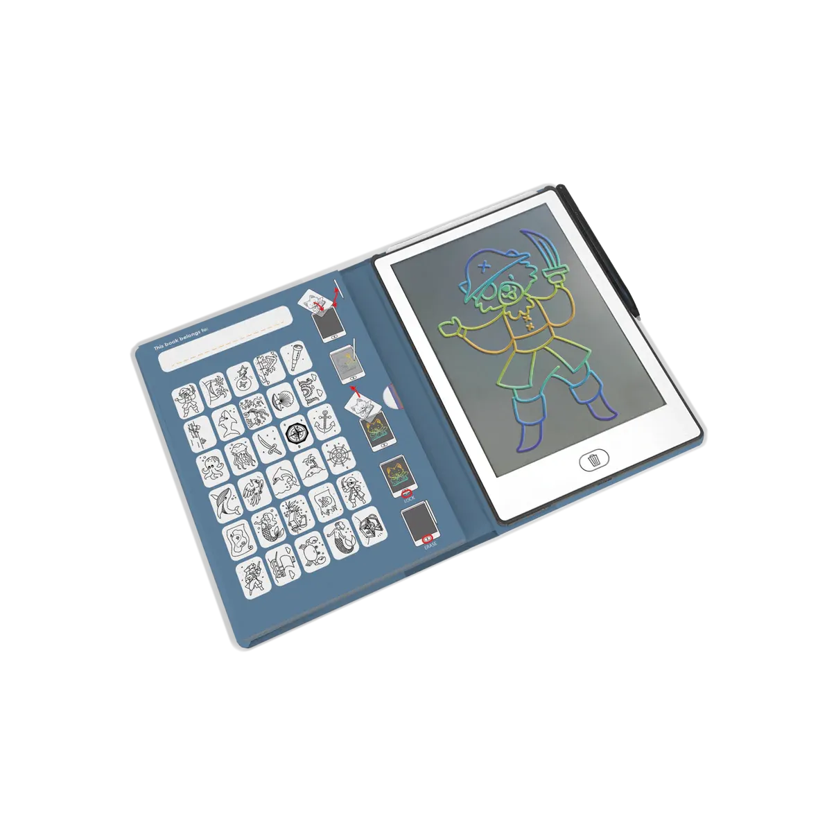 KIDYDRAW-MINI LCD Tracing book - Oceans & Pirates
