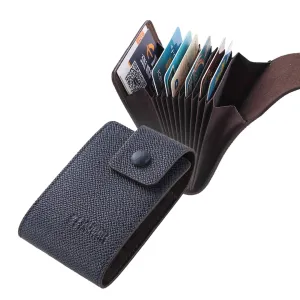 Kuber Industries Card Holder Wallet for Men Women|Debit Credit Card Holder|Wallet for Id, Visiting Card, Buisness Card|Button Closure|Blue (Pack of 5)