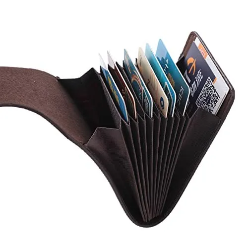 Kuber Industries Card Holder Wallet for Men Women|Debit Credit Card Holder|Wallet for Id, Visiting Card, Buisness Card|Button Closure|Blue (Pack of 5)