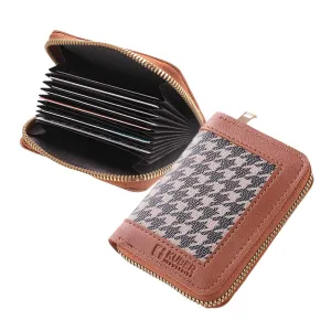 Kuber Industries Card Holder Wallet for Men Women|Debit Credit Card Holder|Wallet for Id, Visiting Card, Buisness Card|Zipper Closure Wallet|Brown (Pack of 5)