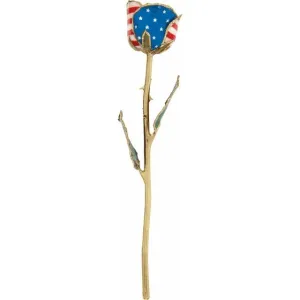 Lacquered Patriotic Rose with 24K Gold Trim