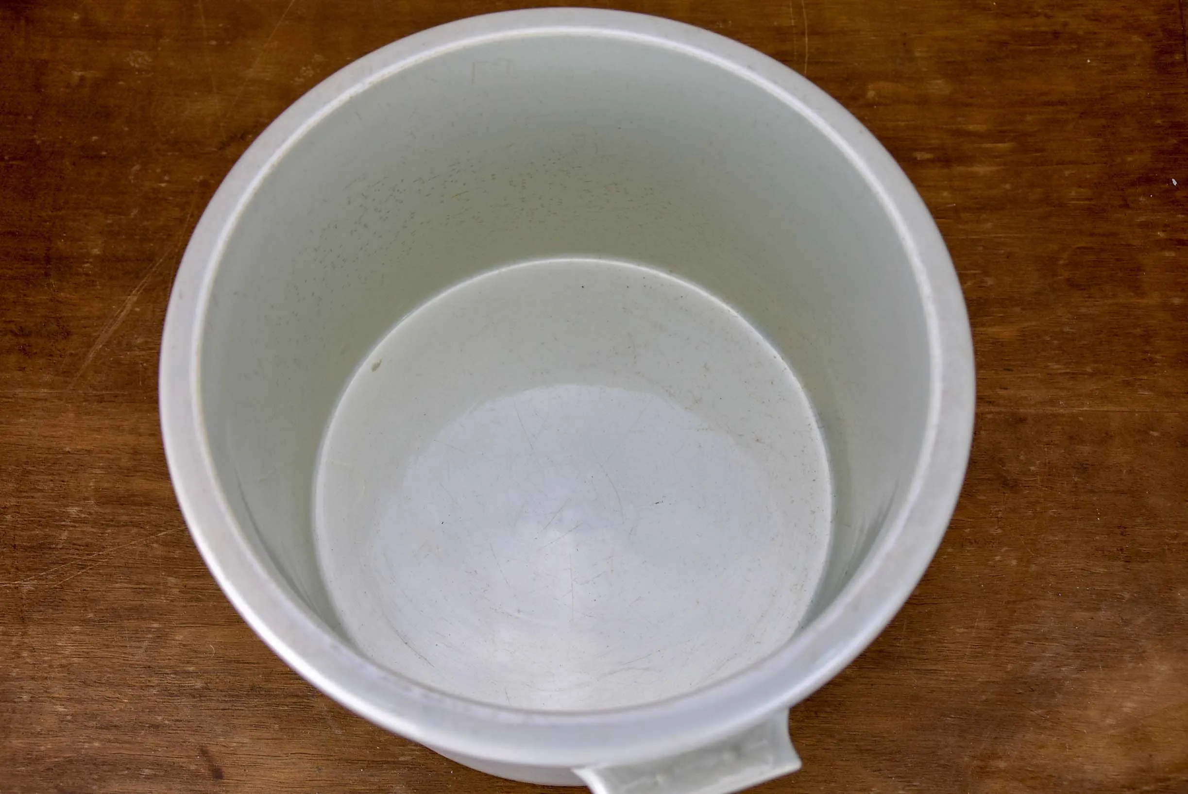 Large white antique French ironstone bowl