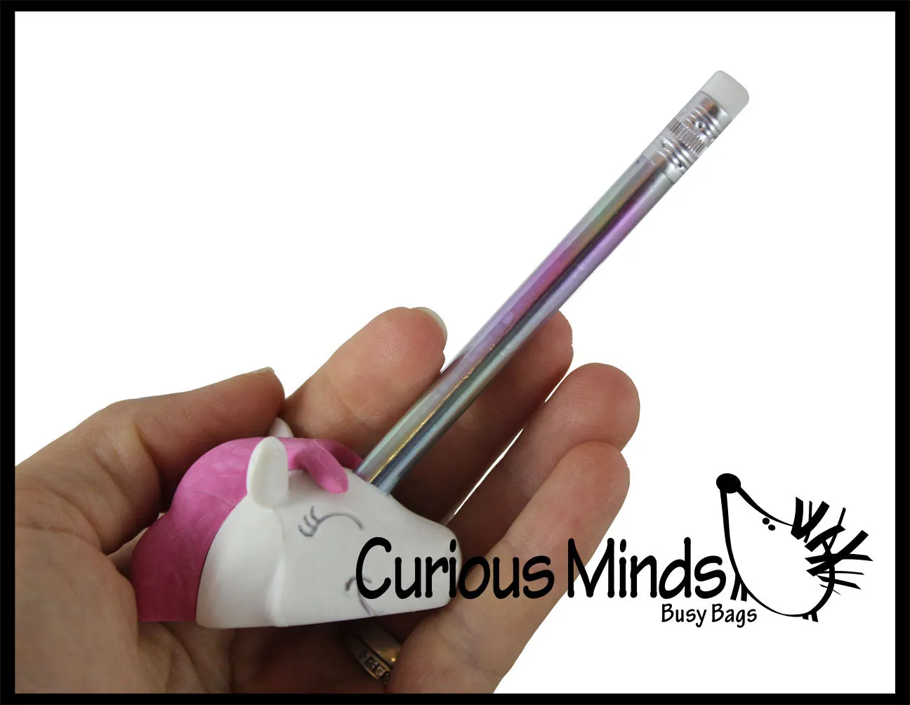 LAST CHANCE - LIMITED STOCK - Unique 3D Unicorn Eraser With Pencil Horn - Eraser is Pencil Holder - Novelty and Functional Adorable Eraser Novelty Prize, School Classroom Supply