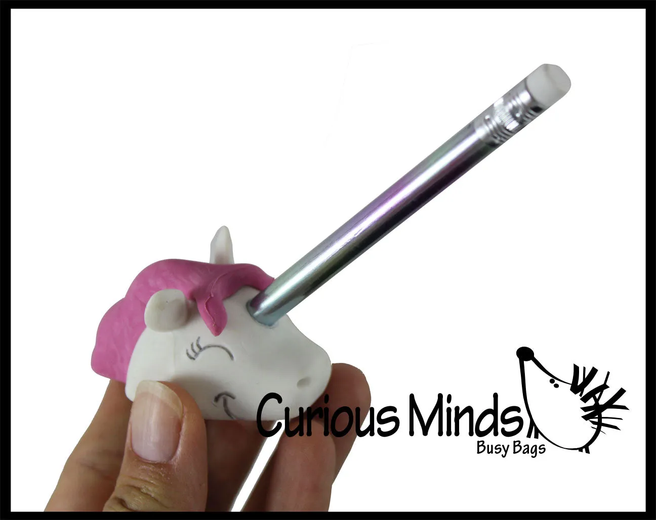 LAST CHANCE - LIMITED STOCK - Unique 3D Unicorn Eraser With Pencil Horn - Eraser is Pencil Holder - Novelty and Functional Adorable Eraser Novelty Prize, School Classroom Supply