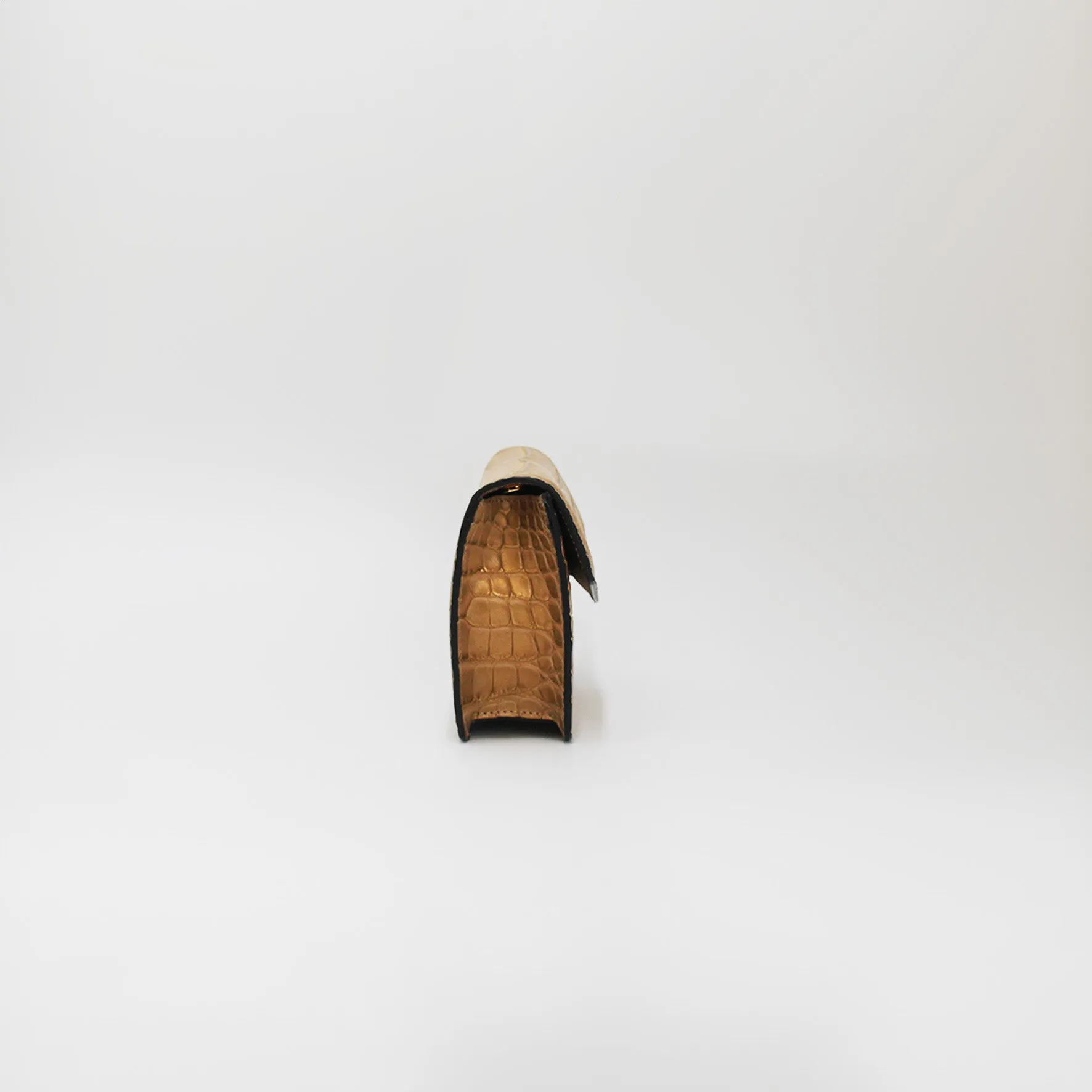Le Clutch in Gold Croc