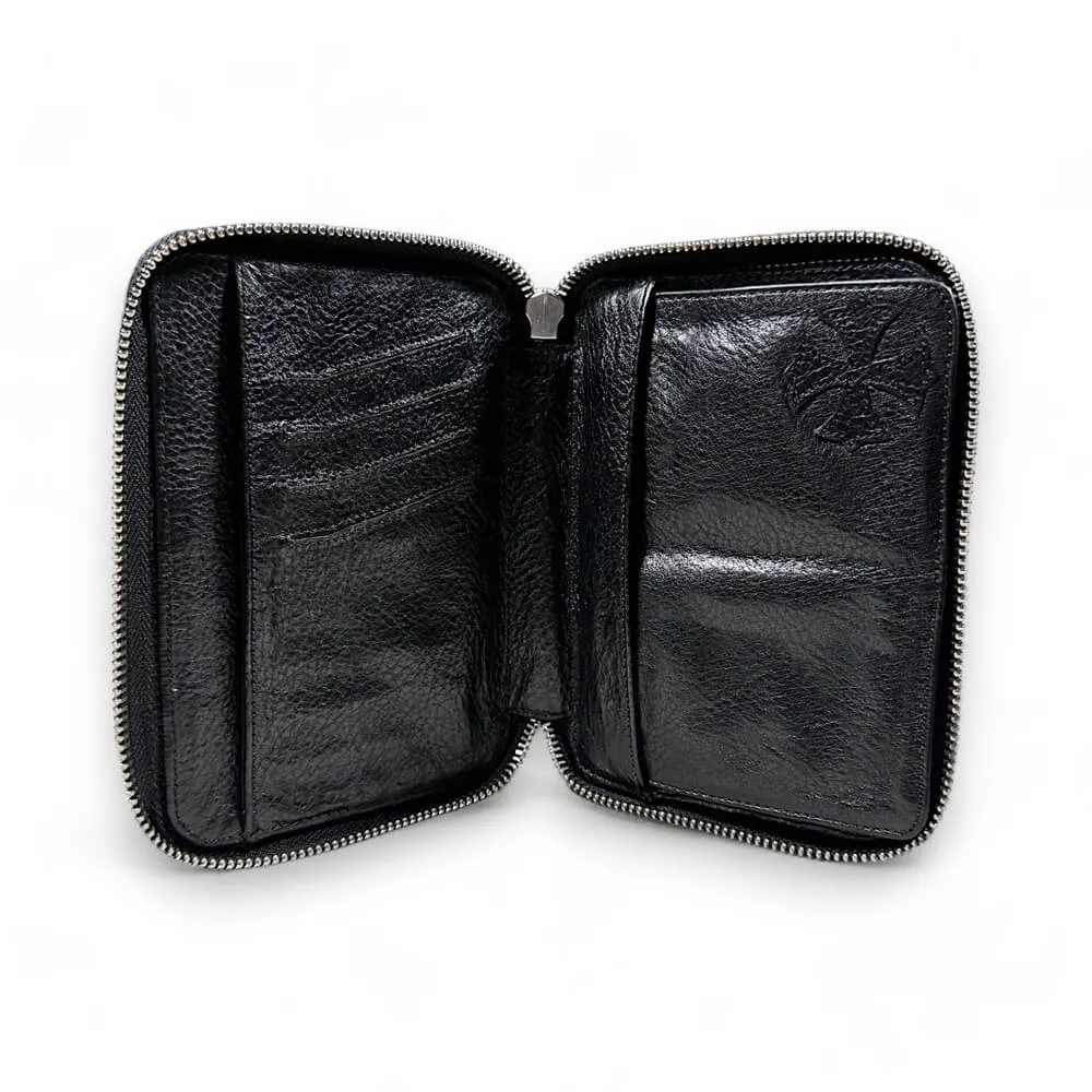 Leather Cemetery Cross Patch Wallet 'Bank Robber'