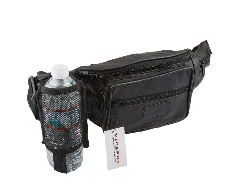 Leather Fanny Pack w/ Bottle Holder - 392