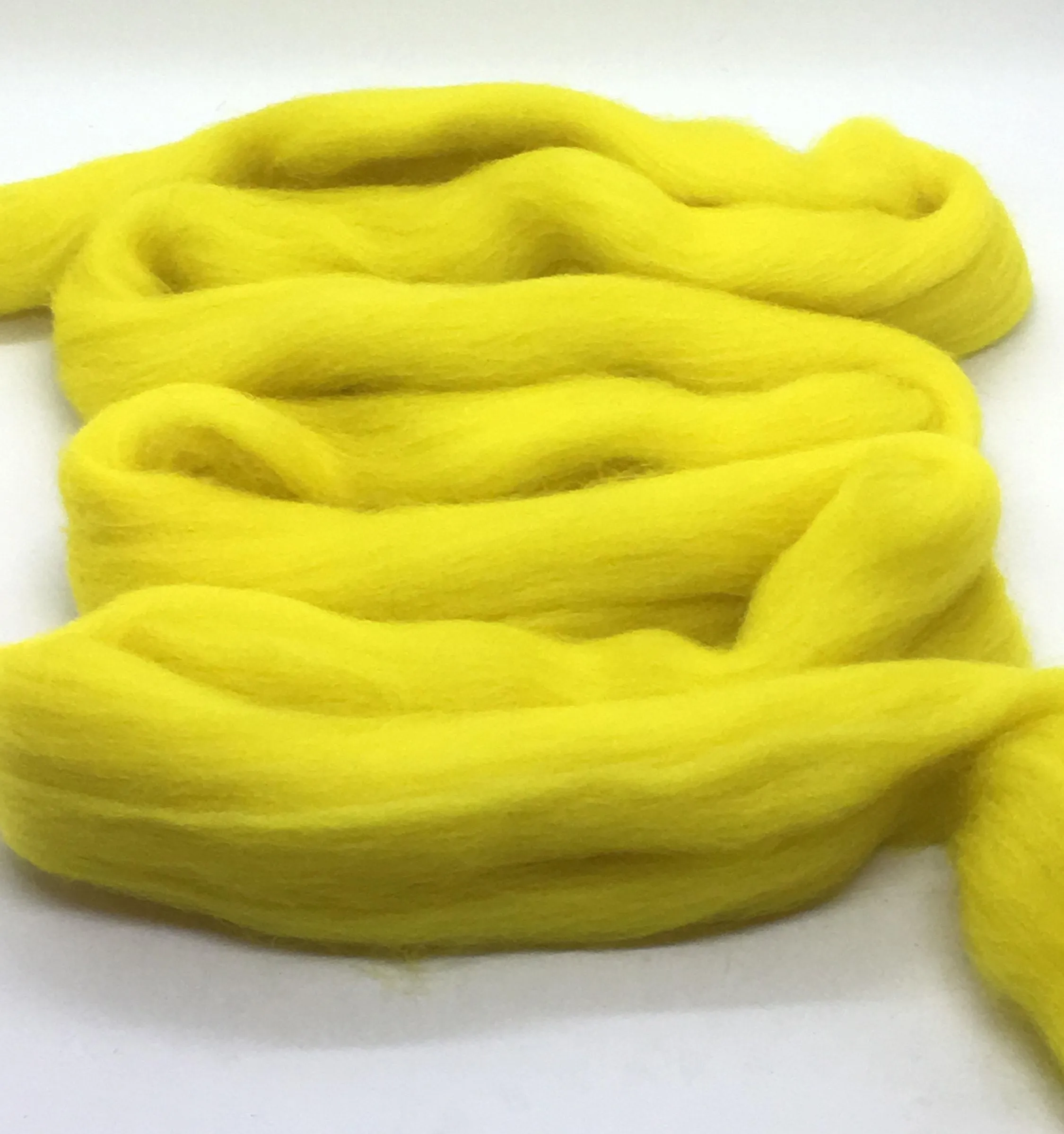 Lemon Yellow Merino Wool Roving