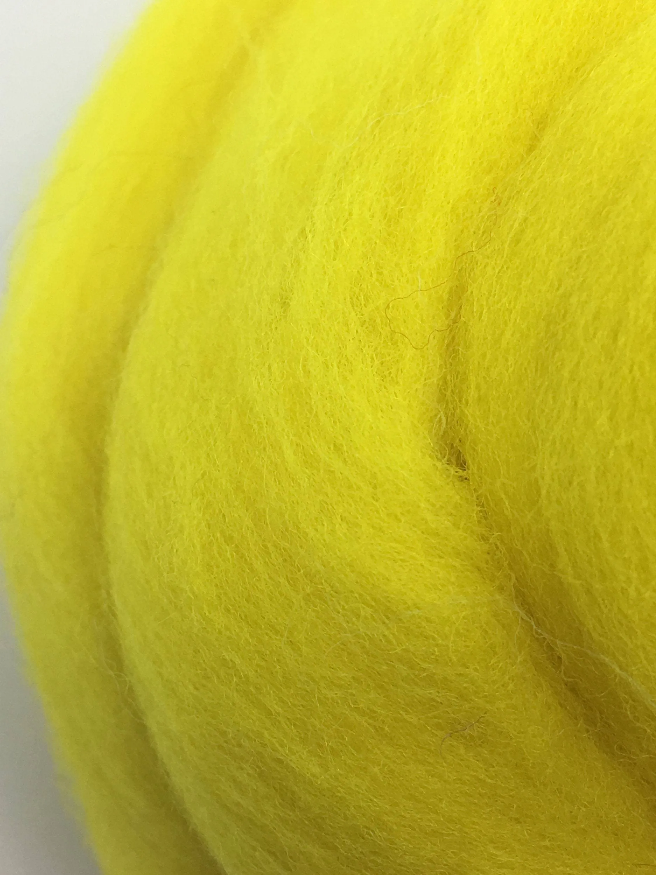 Lemon Yellow Merino Wool Roving