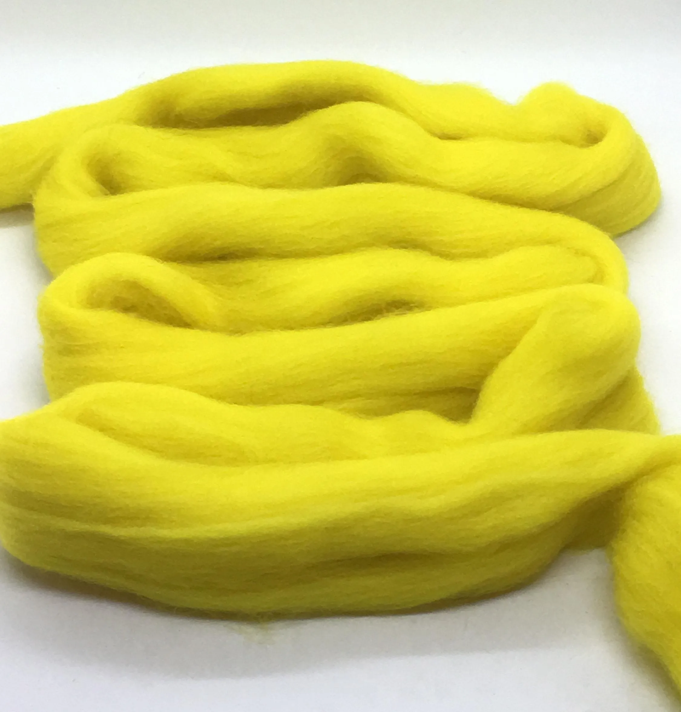 Lemon Yellow Merino Wool Roving