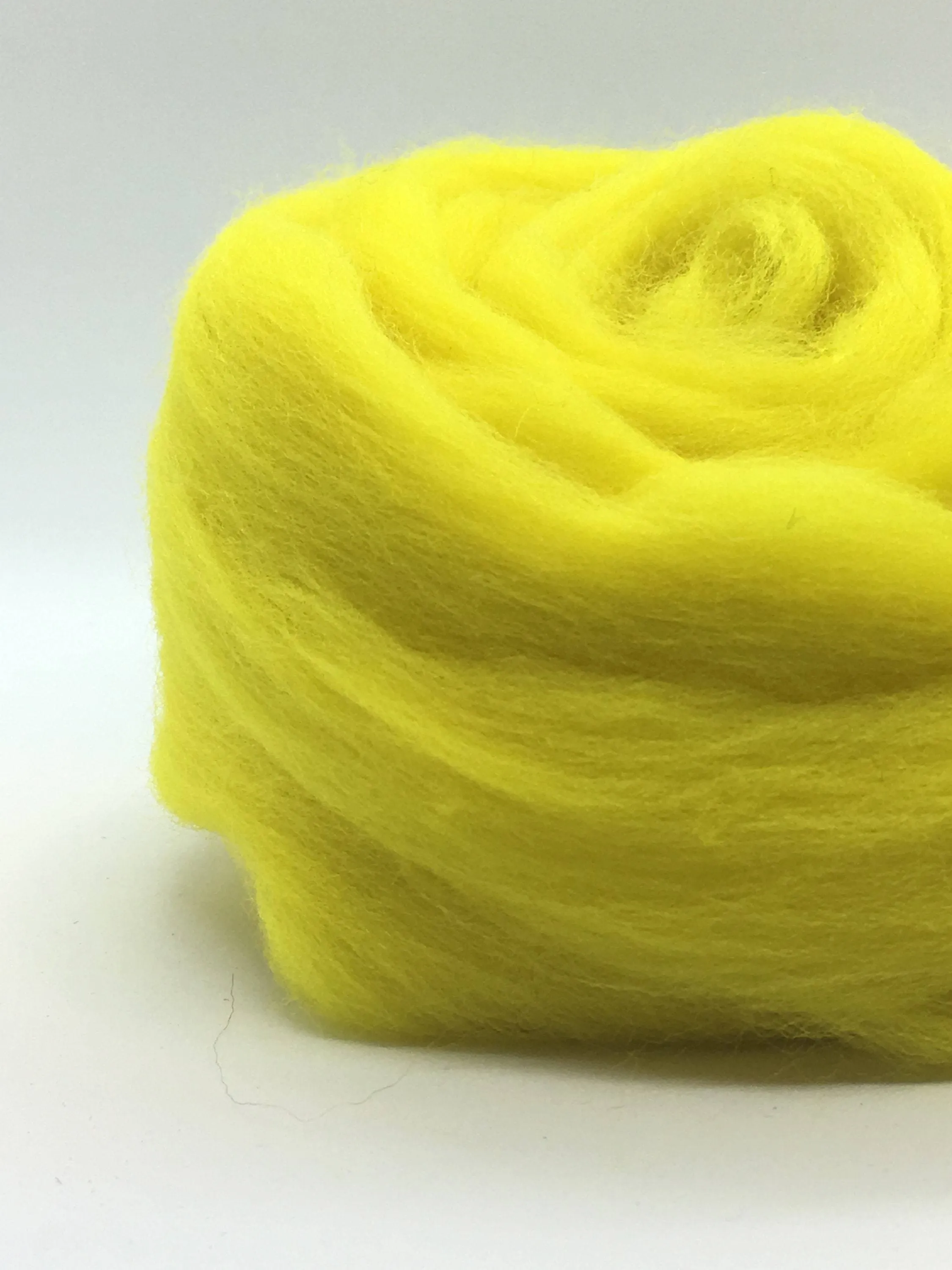 Lemon Yellow Merino Wool Roving