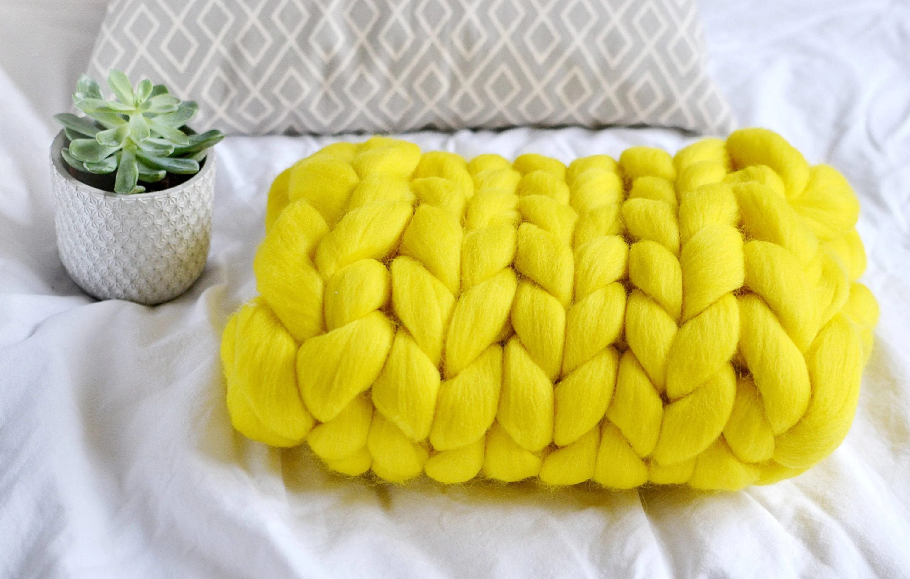 Lemon Yellow Merino Wool Roving