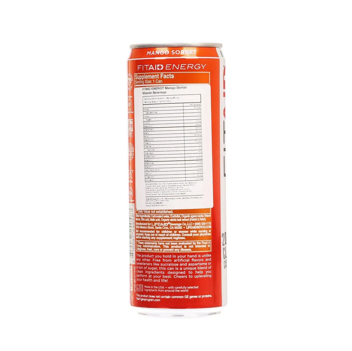 LIFEAID Fitaid Dietary Supplement Drink - Mango Sorbet Flavor [Can]  (355mL)