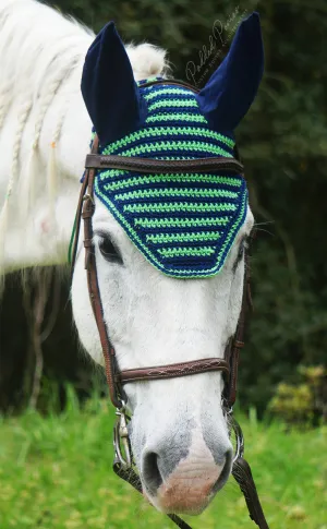 Lime Green and Navy Blue Stripe Fly Bonnet