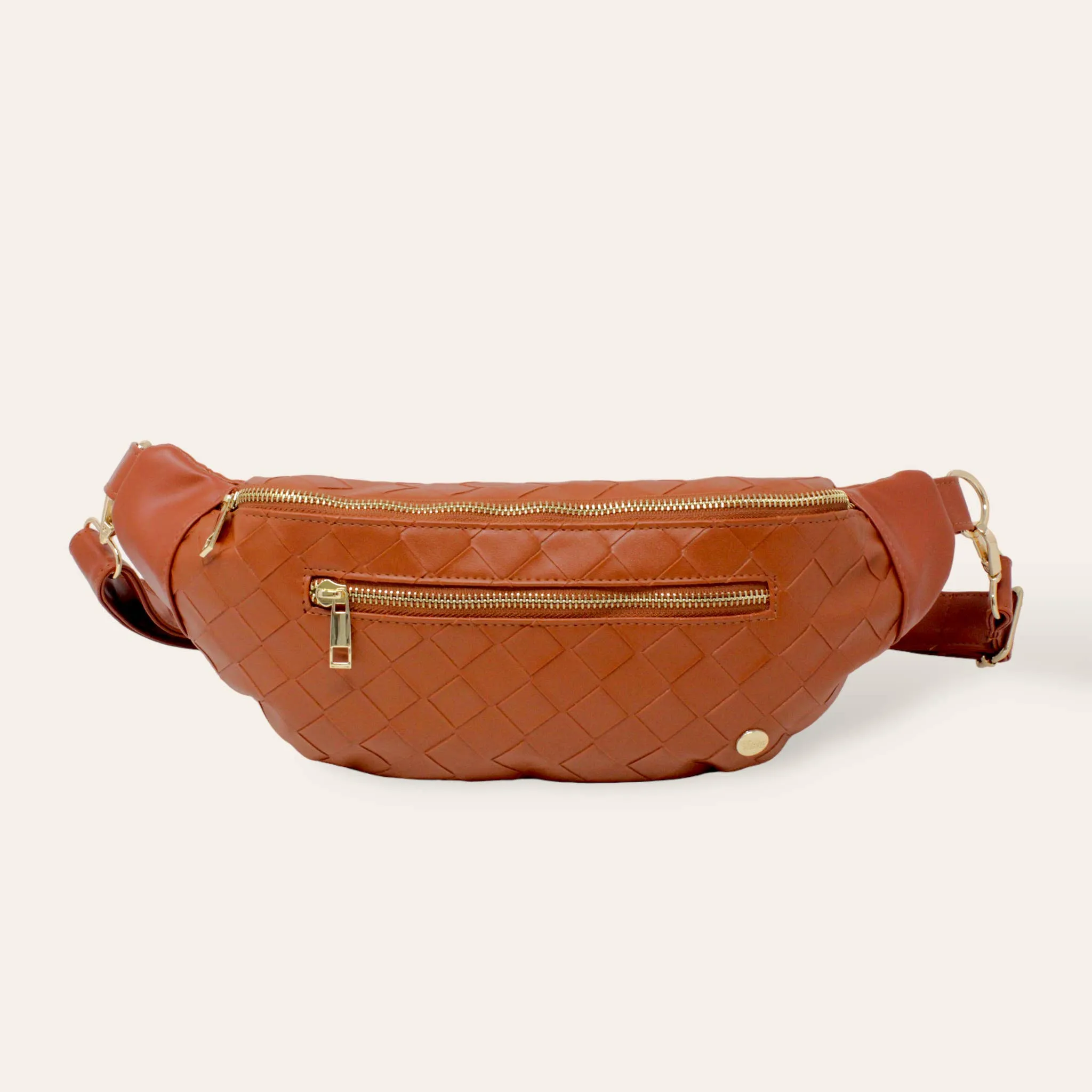 Luxe Belt Bag - Woven Cognac