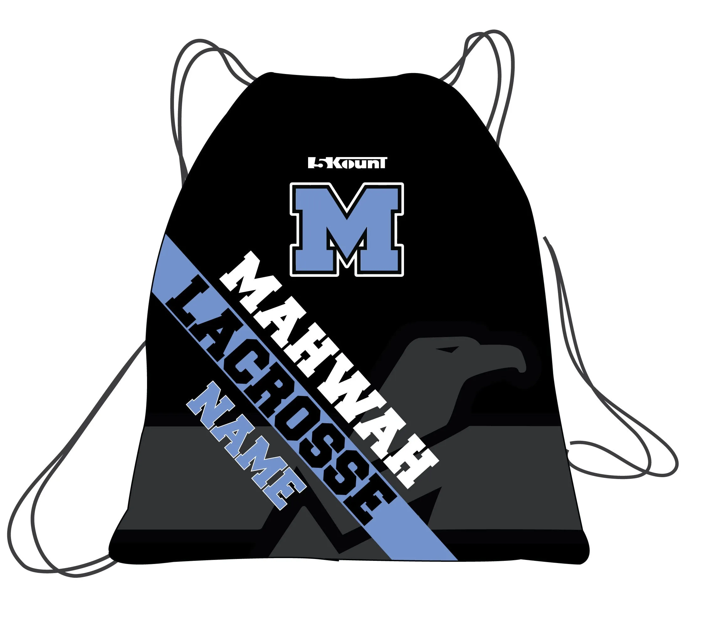Mahwah Lacrosse Sublimated Drawstring Bag