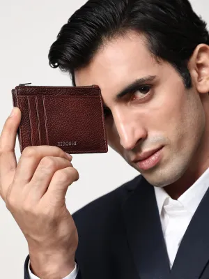 Men's Brown Leather Minimal Wallet - Hiroshi
