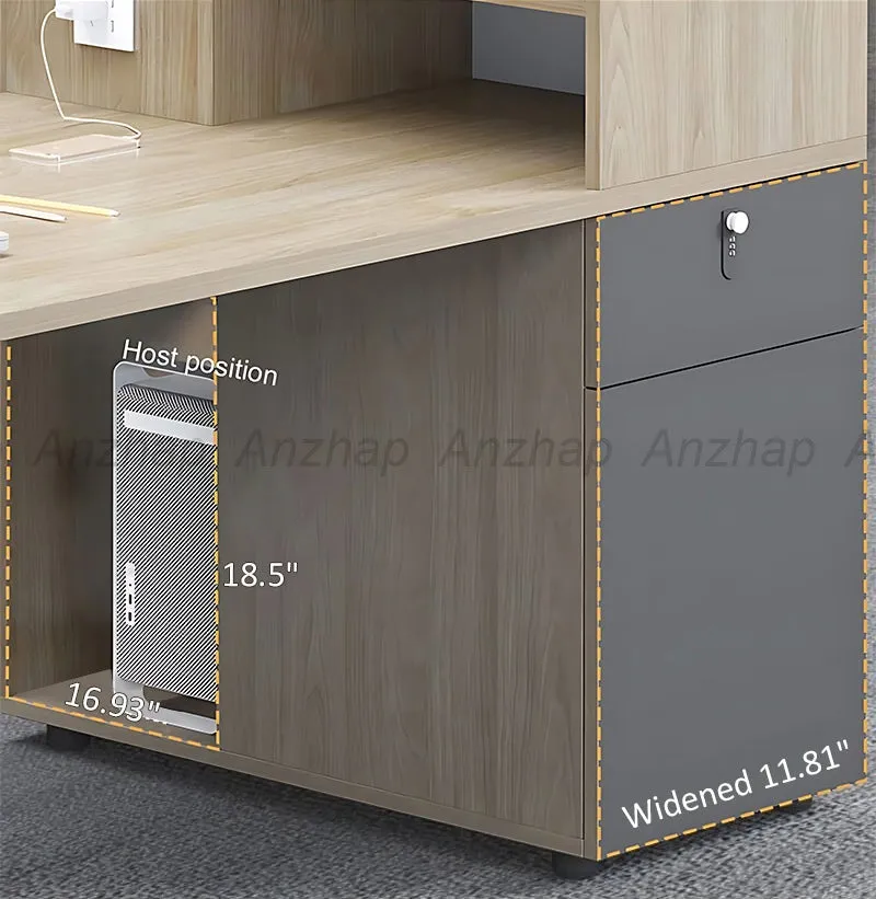 Modern Functional Office Desk with Storage Compartments