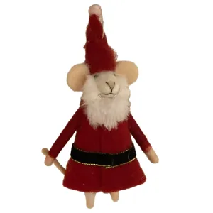 Mouse In Santa Suit Ornament
