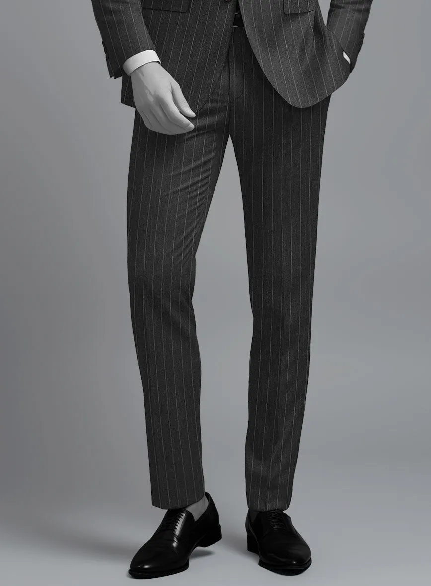 Napolean Genova Stripe Charcoal Wool Suit