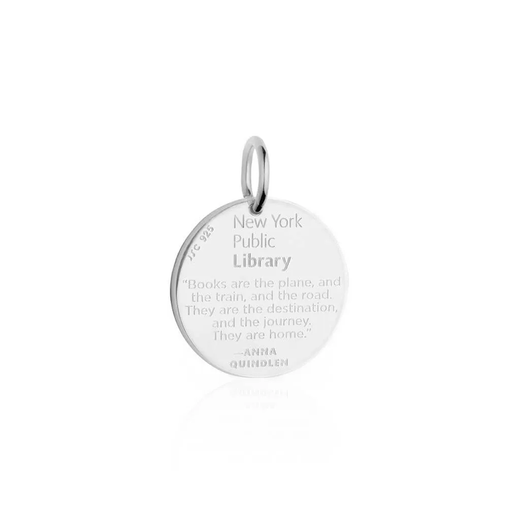 New York Public Library Tag Charm Silver