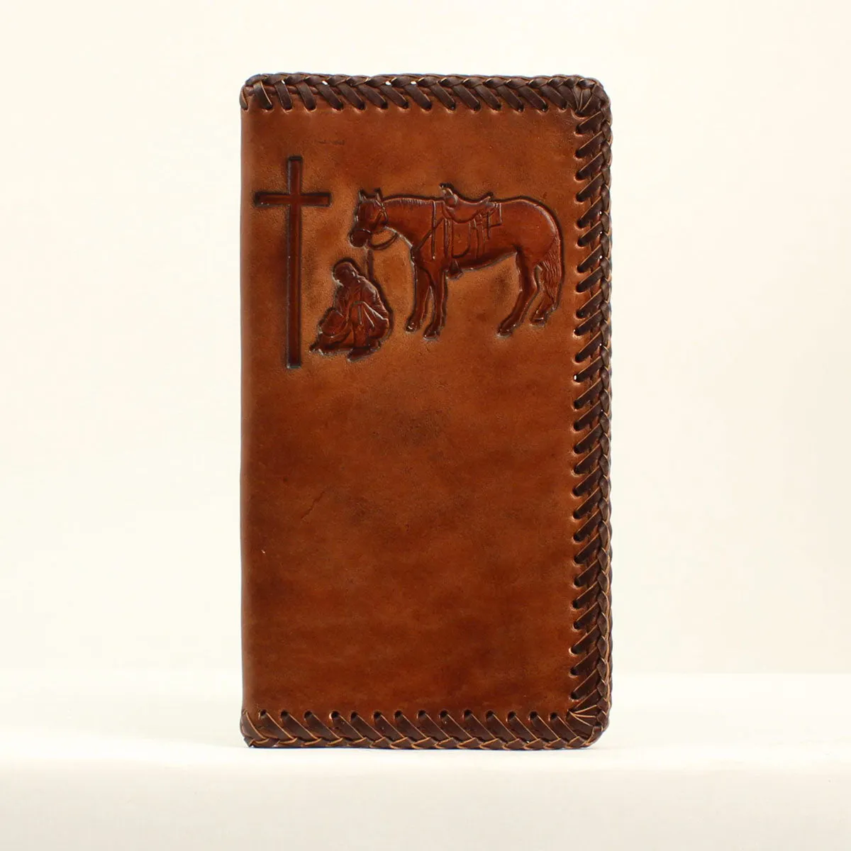Nocona Praying Cowboy Leather Wallet
