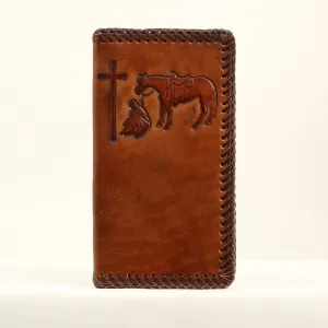 Nocona Praying Cowboy Leather Wallet