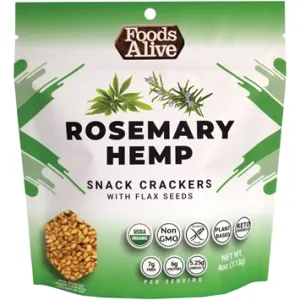 Organic Rosemary Hemp Snack Crackers 4 oz by Foods Alive