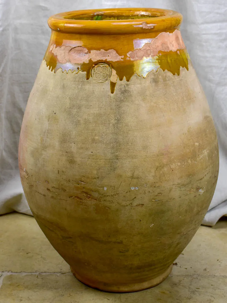 Pair of mid century French olive jars - Biot