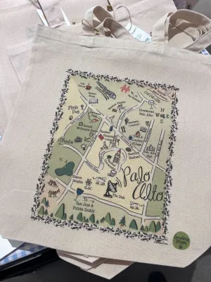Palo Alto Map Tote Bag