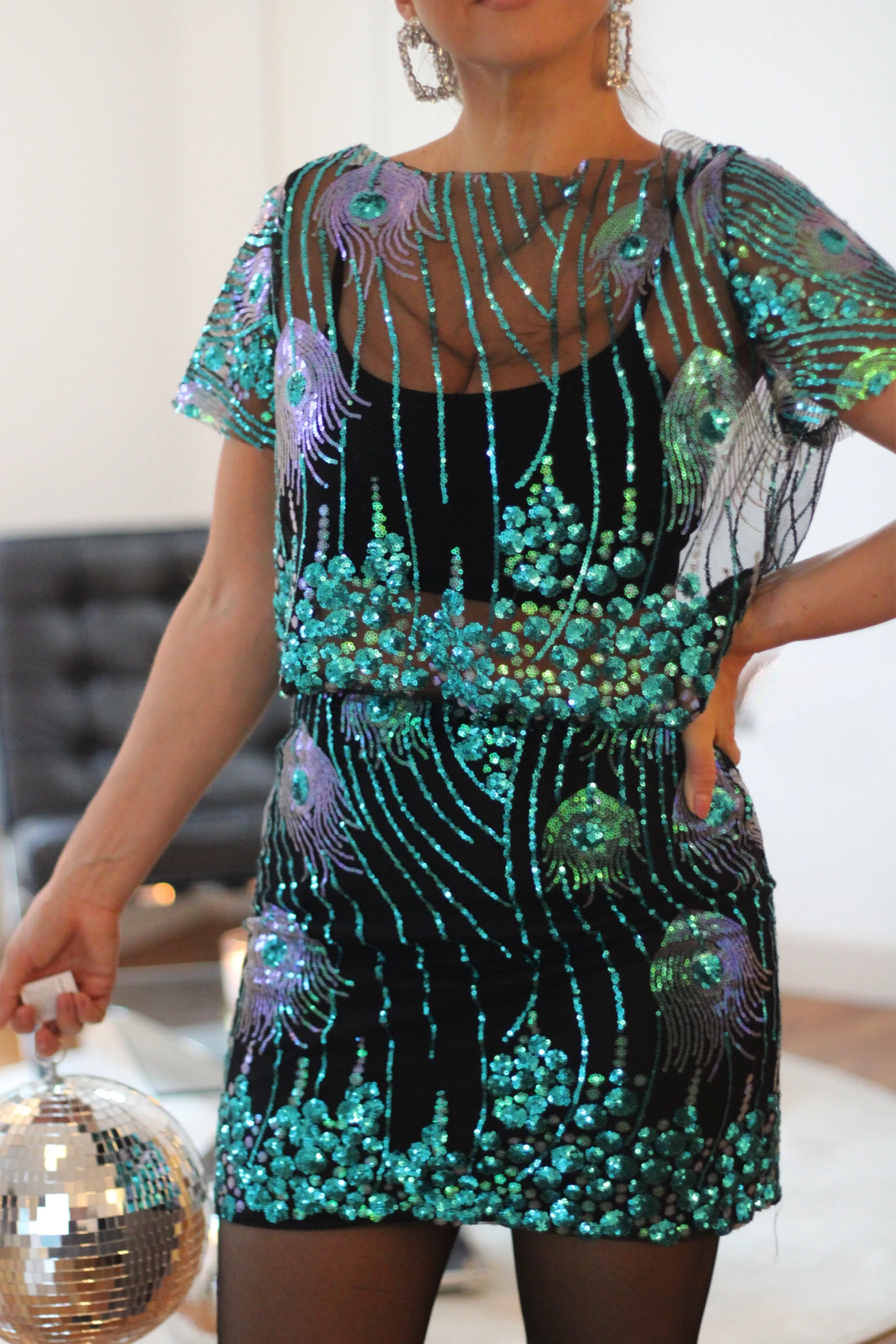 Peacock Sequin Set