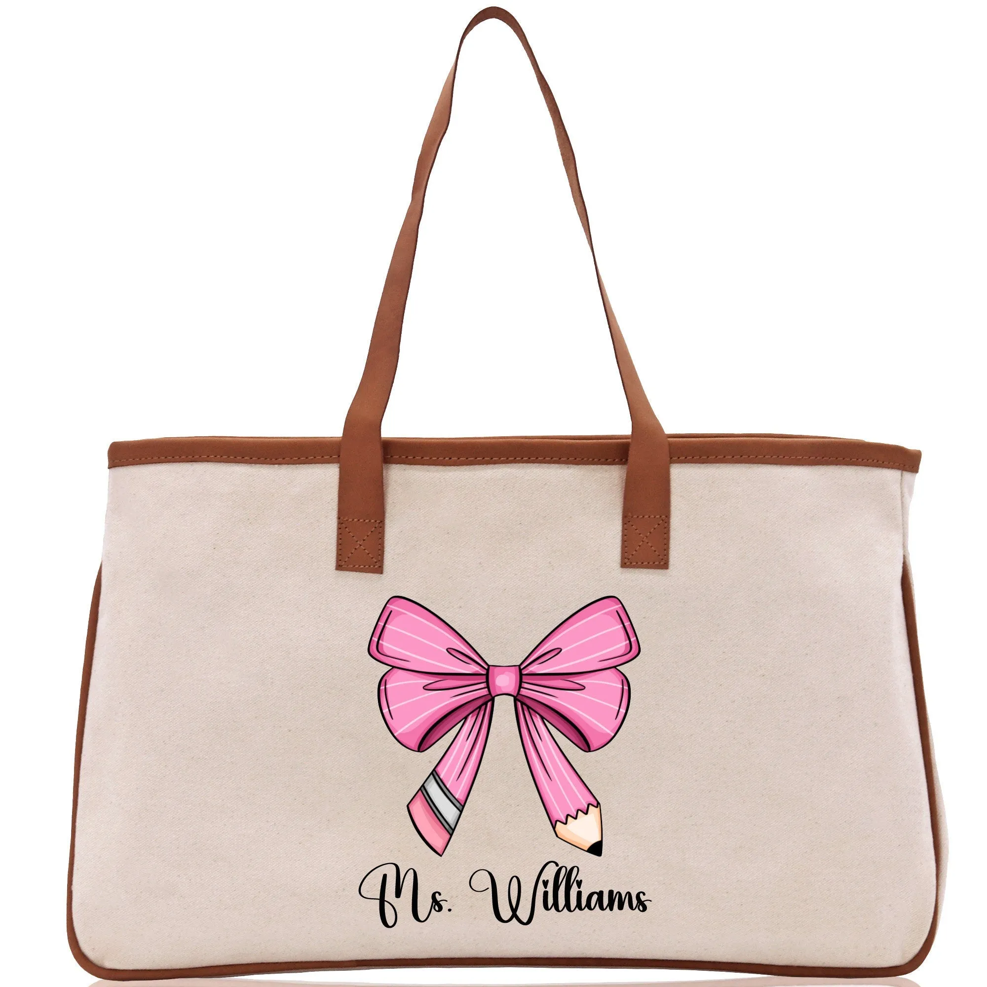 Personalized Teacher Cotton Canvas Tote Bag Gift for Teachers Life Tote Custom Teacher Appreciation Gift Bag Teacher Name Bag (TTB1036)