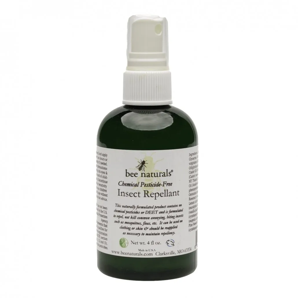 Pesticide-Free Natural Insect Repellant – DEET-Free Formula with Essential Oils, Repels Mosquitos & Fleas, Skin & Clothing Safe, Pleasant Scent, 4 fl oz  Product Description: Protect yourself from pesky, biting insects with our Pesticide-Fr