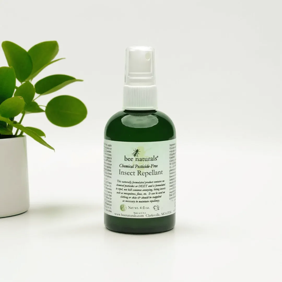 Pesticide-Free Natural Insect Repellant – DEET-Free Formula with Essential Oils, Repels Mosquitos & Fleas, Skin & Clothing Safe, Pleasant Scent, 4 fl oz  Product Description: Protect yourself from pesky, biting insects with our Pesticide-Fr
