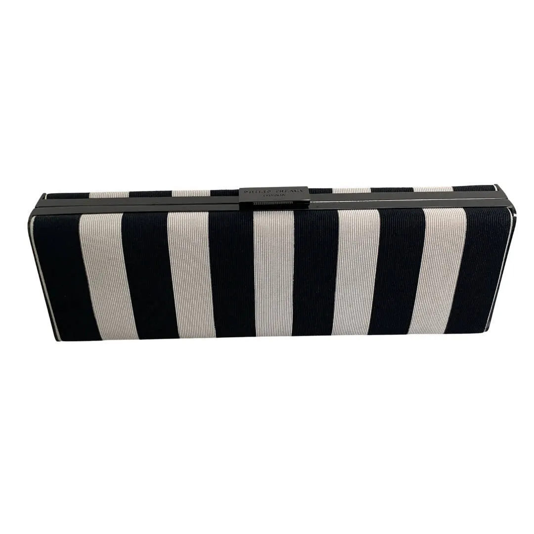 Philip Treacy Bold Black & White Stripe Versatile Clutch Bag