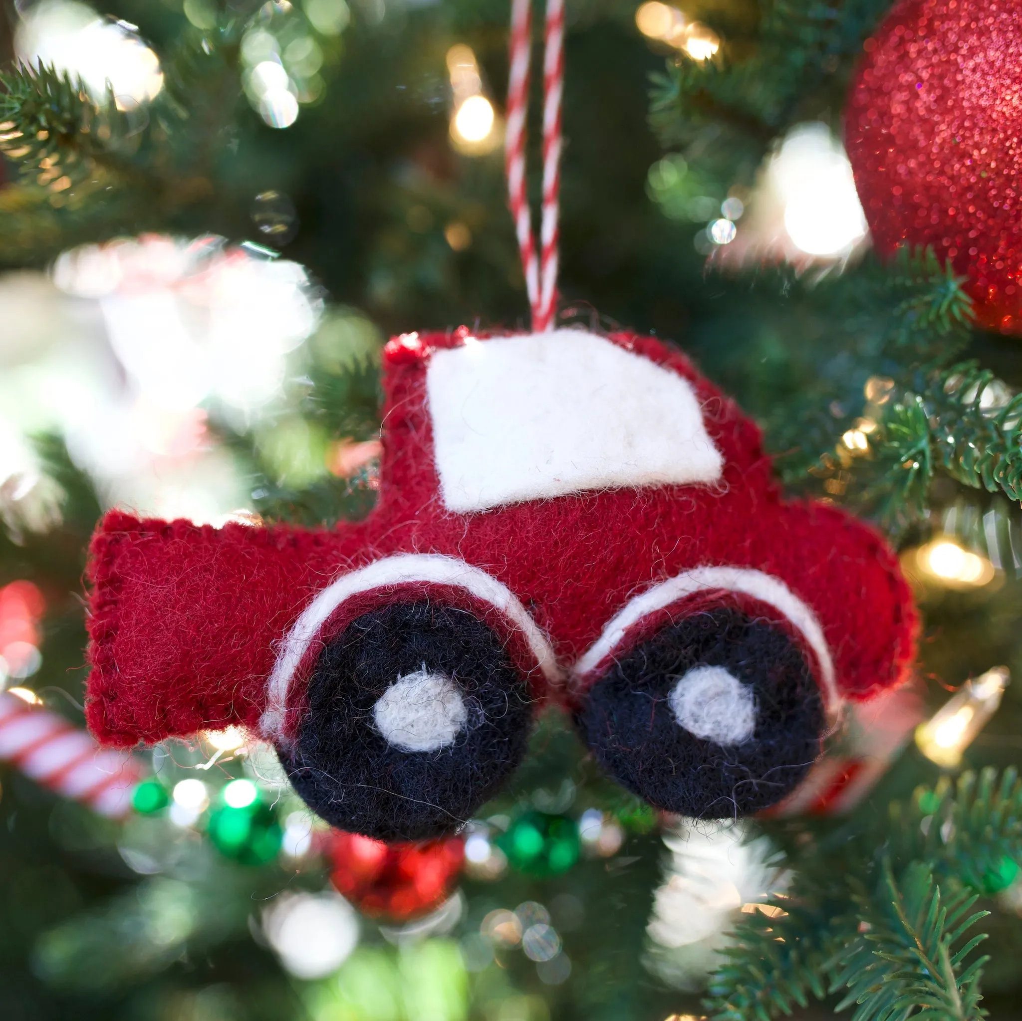 Pickup Truck Ornament, Felt Wool
