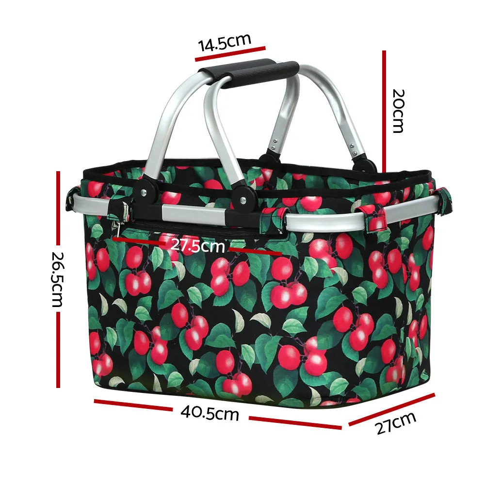 Picnic Bag Basket Folding Large Hamper Camping Hiking Insulated