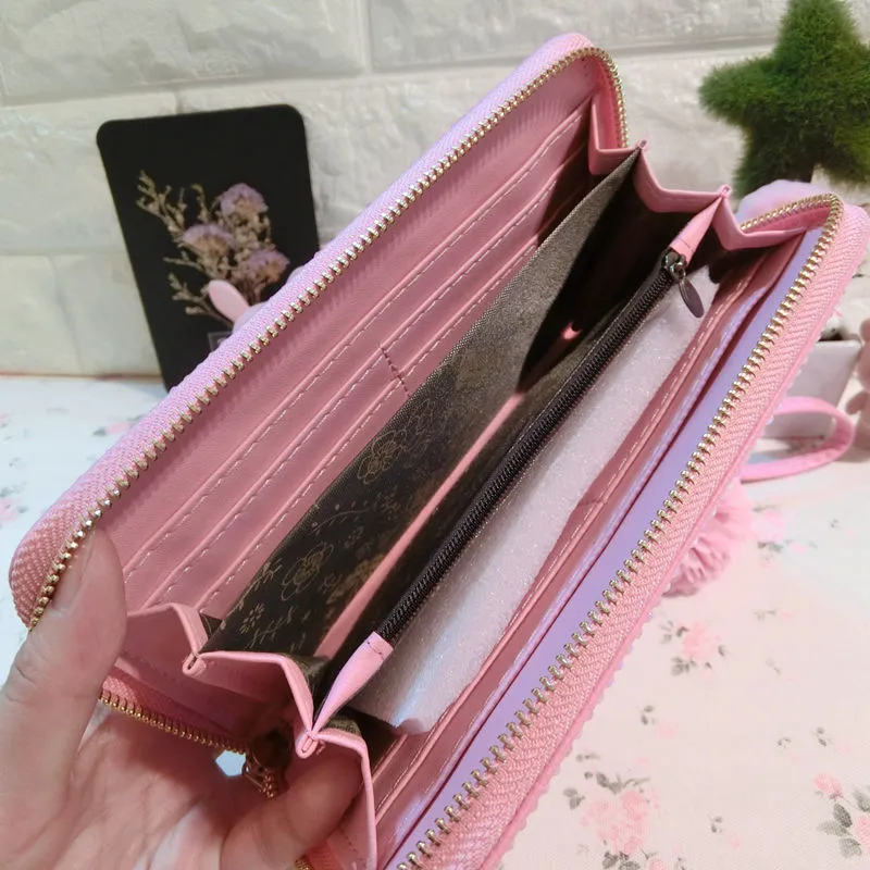 Pink Kitty Rhinestones Wallet