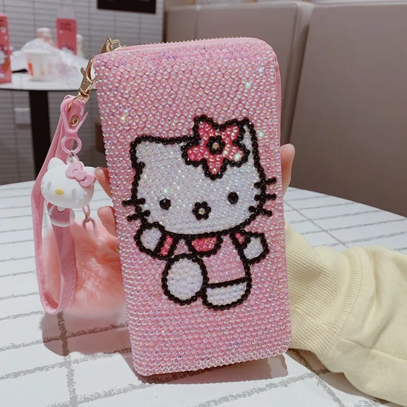 Pink Kitty Rhinestones Wallet