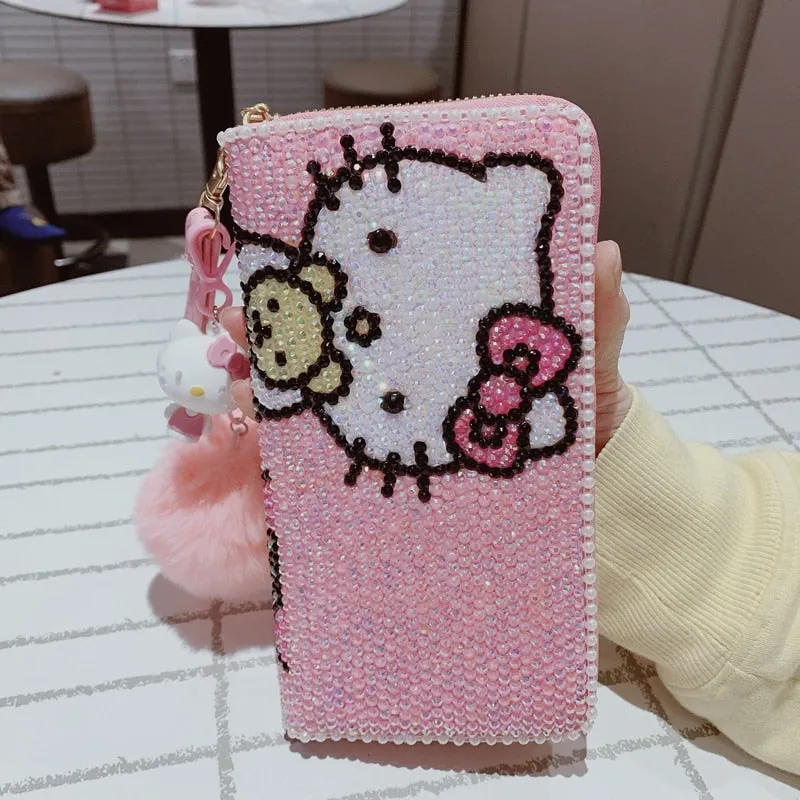 Pink Kitty Rhinestones Wallet