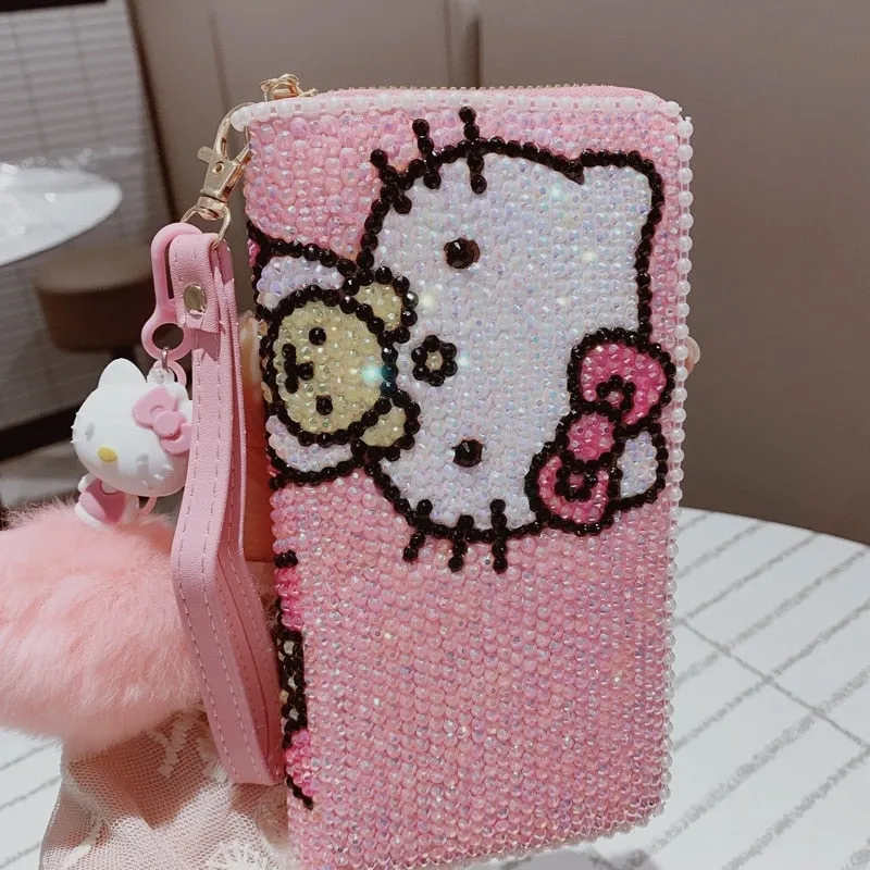 Pink Kitty Rhinestones Wallet