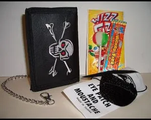 Pirate Skull & Cross Bone Wallet Set