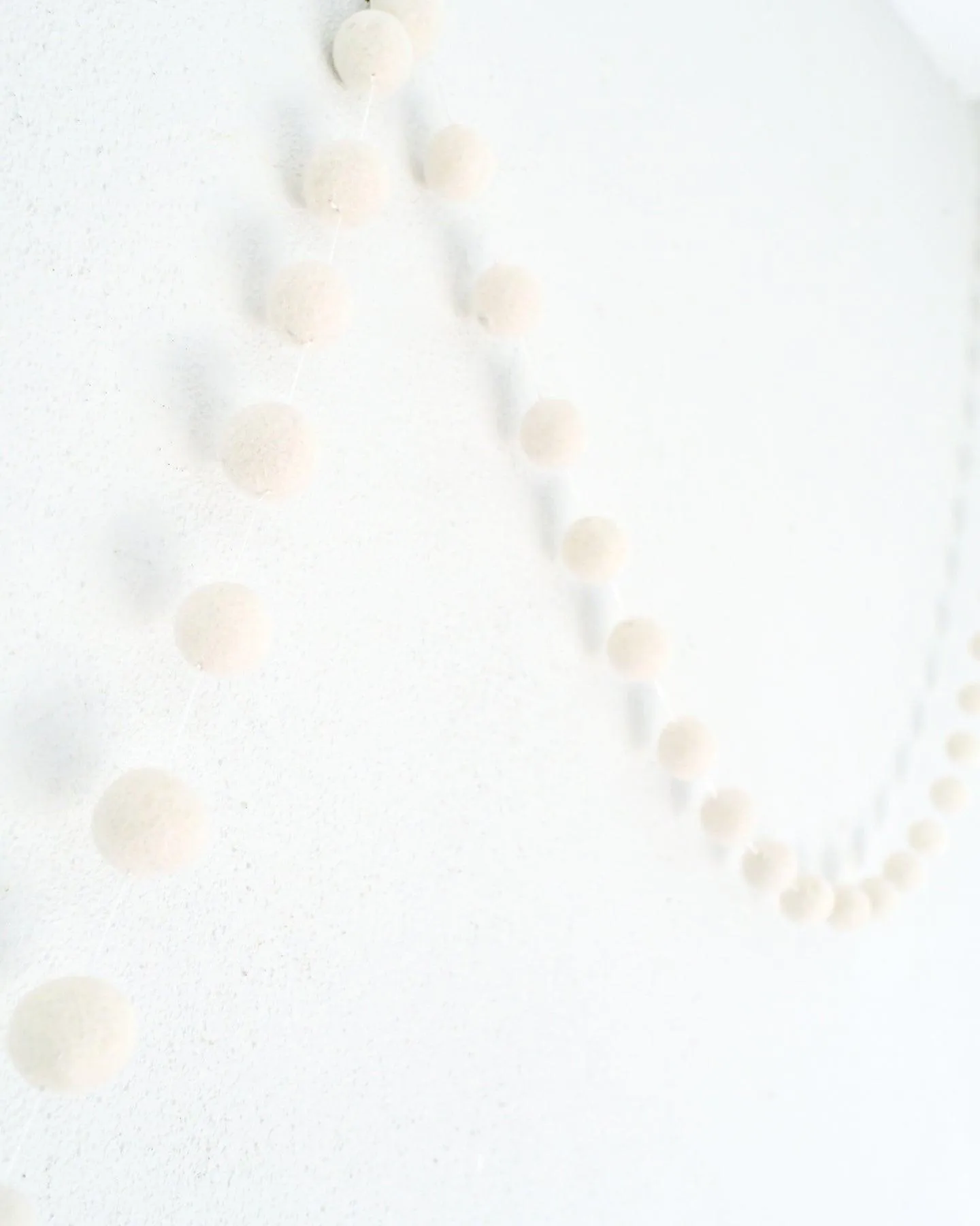 Pompom Felt Ball Garland - White