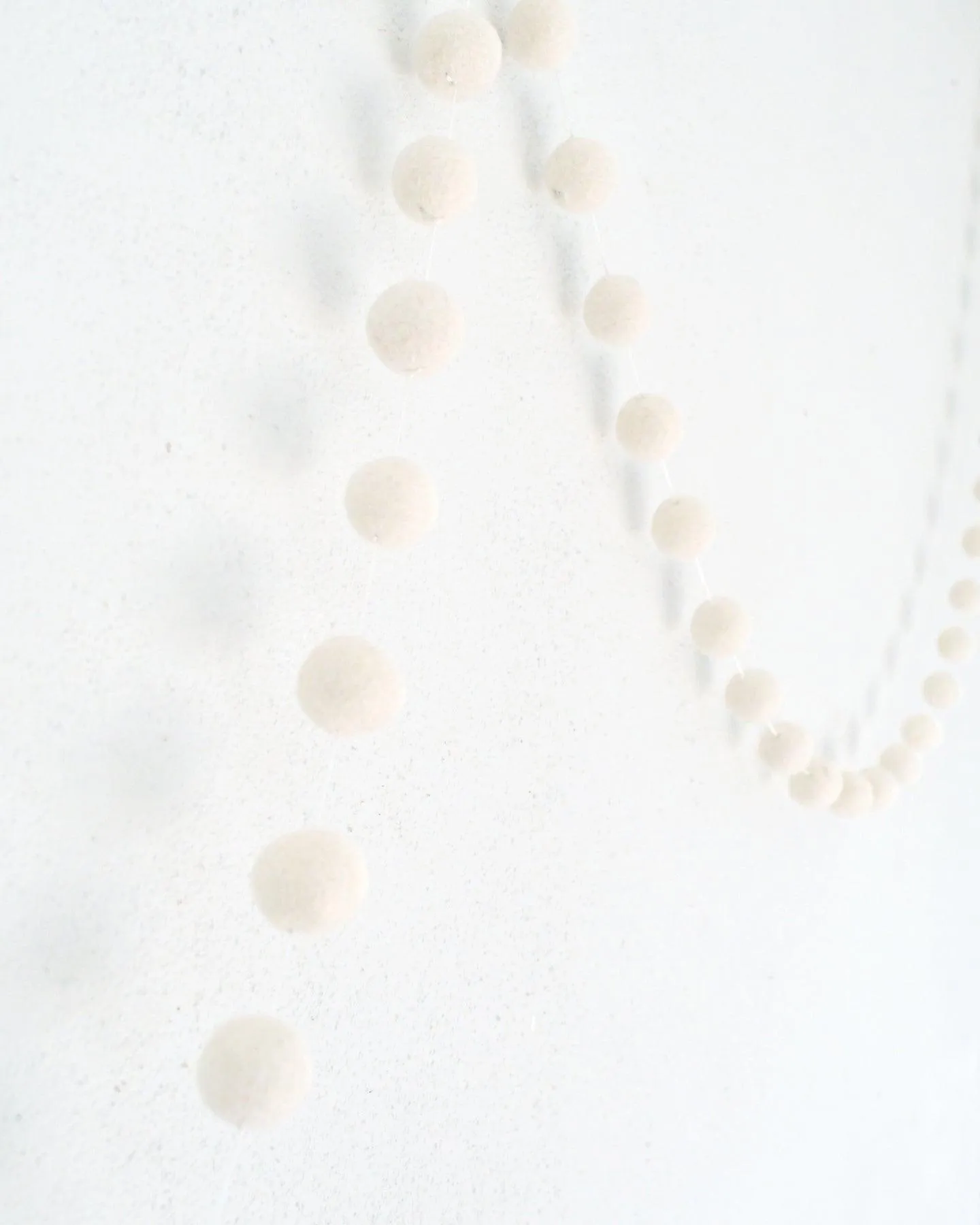 Pompom Felt Ball Garland - White