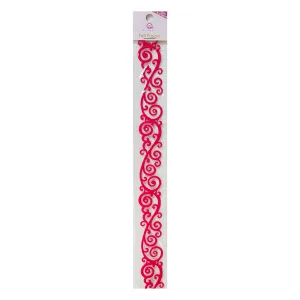 Queen & Co 12" Self-Adhesive Felt Fusion - Classic Scroll - Dark Pink*